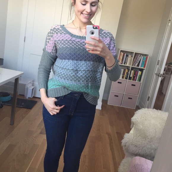 American Eagle Pastel Striped Sweater - Picture 2 of 8